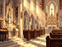 Morning light in a quiet church